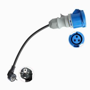 Blue CEE Socket EU Plug Convert from 7kw to 3.5kw