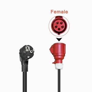 EV Charger Schuko Plug to CEE Red Power Female Plug 5 Pins
